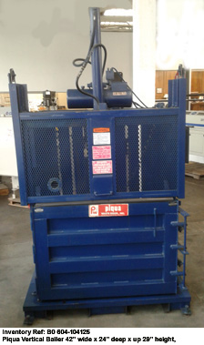 Piqua Vertical Bailer, for Paper & Non Ferrous Material, Mini, Capacity 42" Wide x 24" Deep x Up 49" Height, 1hp 115-230v 1 phase, Serial Number 92-688 [B0604-10415]