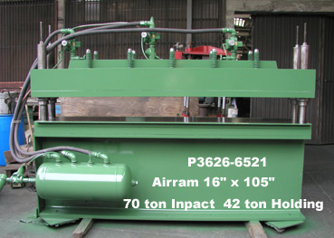 70 Tons, Airam Pneumatic Punch Press, Model ATP-9500, Bed Size 16" x 105", Open Height 15", Serial Number 3318-5-79-9500 [P3626-6521]