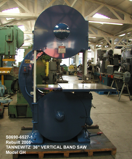 36" throat depth, Tannewitz Vertical Band Saw, Model GH, Height Under Guide 20", 5 hp, Serial Number 6028 [S0690-6527]