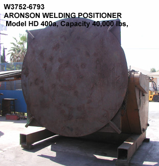 6793 1 aronson welding positioner HD 400A 40K lbs tbl 84 in x 84 in pwr tilt rotation Serial 7532 F - Century Machinery
