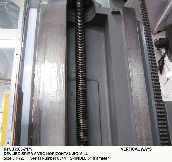 7179 10 devlieg 3H 72 spiramatic jig mill spdl dia 3 in 35 in x 72 in 25 1200 rpm VM 48 in diatrol ctrl AP Pdraw bar Serial 8544 VWays - Century Machinery