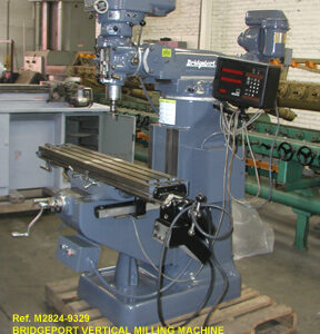 Bridgeport Vertical Milling Machine, Series 1, Power Feed Table 9" x 42", Variable Speed 60-4200 rpm, , Slot Attachment, 2 hp drive, Serial Number Head J262241, Serial Knee BR257265 [M2824-9329]