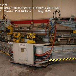20 Tons, Cyril Bath CNC Dual Parts Extrusion Stretch Wrap Forming Press Machine, model V-20, Distance between primary jaws 168", Distance between second jaws 92.5", Carriage travel 39", Serial M10307 [S8120-9476-1]