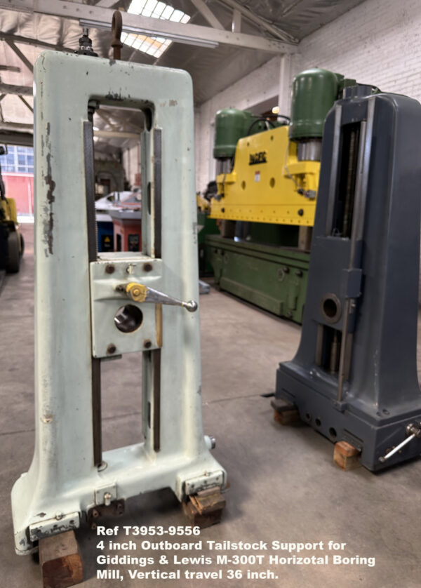 4 inch Outboard Bar Tailstock Support for Giddings & Lewis M-0300T Horizotal Boring Mill, Vertical travel 36 inch, Reference 9559-5, Rear view