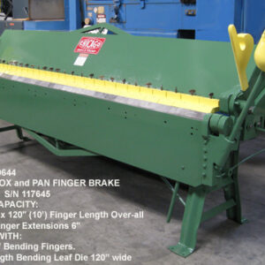 14 gauge x 10', Chicago Box & Pan Finger Brake, Model W38, Set of Fingers & Full Length Bending Leaf, Serial Number 117645 [B6968-9644]