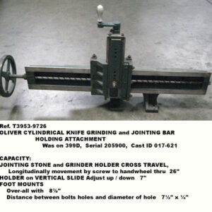9726 1 oliver cylind knike jointing grinding att holder jointing bar holder Ctrav 26 in used on 399D Serial 205900 ID 017 621 - Century Machinery