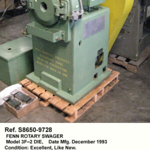 5/8" (0.625") solid, Fenn Rotary Swaging Machine, Model 3F-2 DIE, Tube 1¾", with Coolant, Serial Numbert 52454-1 [S8650-9728]