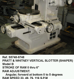 Pratt & Whitney Vertical Slotter, 6" stroke, Model B, Rotary Table 19.75" diameter, Longitudinal Travel 25", Cross Travel 20", Serial Number 963_Right-S.