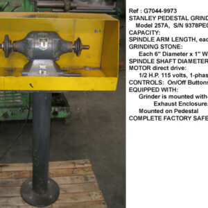 Baldor Carbide Grinder, Pedestal Mounted, Catalog 510, 1/2 hp, 440 volts 3-phase, Spec Number S12237 [G4175-9378]