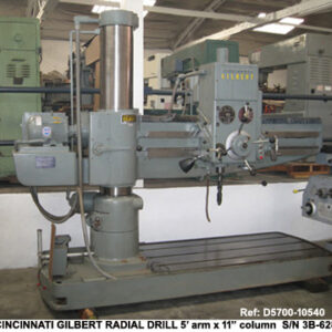 10540 1 cincinnati gilbert radial drill 5 ft arm x 11 in col 42 1500 rpm Pwr Elevation ClampingSerial 3B6280 F - Century Machinery