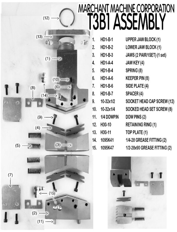 Marchant-Stretching-Jaw-T3B1-Assembly-Breakdown, S8160-1