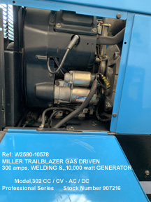 miller-trailblazer-model-302-cc-cv-ac-dc-300-amp.-welder-10000-watt-generator-professional-series-stock-90786-Serial-LE4240-CU-Engine-Compartment, W2580-10578-14