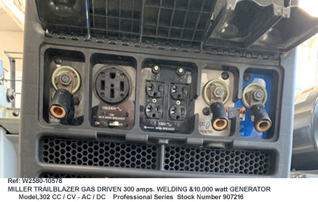 miller-trailblazer-model-302-cc-cv-ac-dc-300-amp.-welder-10000-watt-generator-professional-series-stock-90786-Serial-LE4240-CU-Connectors, W2580-10578-9