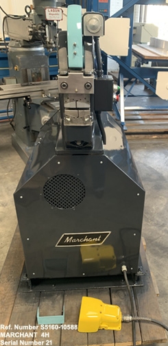 Marchant Heavy Duty Sheet Metal Shrinking or Stretching Machine Model 4H Throat depth 4 inch, Hydraulic Driven 7.5 hp, with Stretching Jaws, Serial Number 34, Inventory Reference S5160-10588-1-F