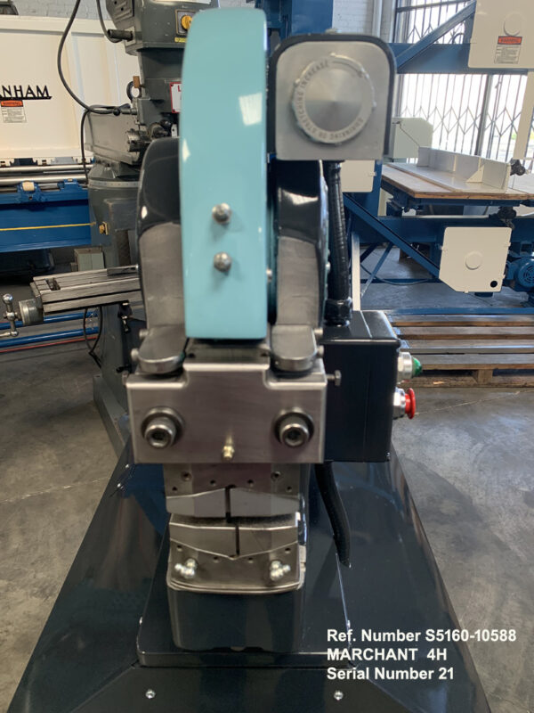 Marchant 4H Hydraulic Shrinker or Stretcher, Capacity 0.375 inch-al, with Shrinking Jaws assembly, Hydraulic Drive 7.5 hp, Serial-21, Close up Shrinker - Stretcher Controls and Shrinker Jaws Ref. 10588-9x