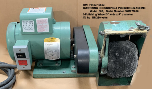 Burr-King-Model-600-Deburring-Polishing-Machine-Buffing-Wheesl-3-inch-wide-x-6-in-dia-1.50-hp-115-230-volts-1-ph-Serial-F0112171696-inventory reference 10623-1-F