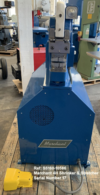 marchant-4H-hyd-shrinking-stretching-machine-cap.-0.375-in.-al-1-shrink-jaws-1-stretch-jaw-assembly-7.5-hp-Serial-17-Blue-F, Ref 10586-1