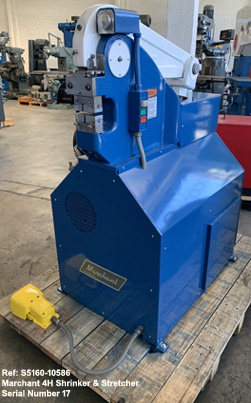 marchant-4H-hyd-shrinking-stretching-machine-cap.-0.375-in.-al-1-shrink-jaws-1-stretch-jaw-assembly-7.5-hp-Serial-17-Blue-F-RS, Ref 10 586-2