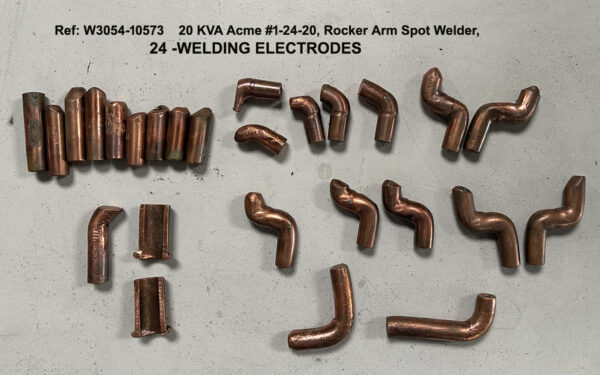 20 KVA Acme model 1-24-20 Spot Welder,Rocker Arm, Throat 24 inch, Gap 5 inch - 230 volts Sn 12412, view of24 Solid copper Electrods, Ref 10573-6