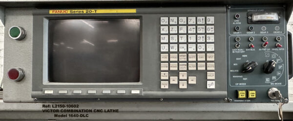 Victor-16-inch-x-40-inch-Combinatiohn-CNC-Lathe-Model-1640DLC-with-8-position-turret-8-inch-Chuck-5-C-Collet-Draw-Bar-Serial-Number-YD1641003-Fanuc-20-T-Clt-scaled -10602-13