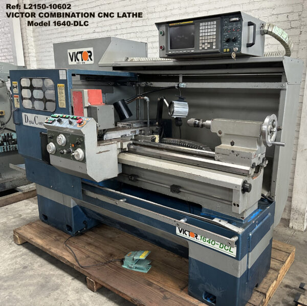 Victor-16-inch-x-40-inch-Combinatiohn-CNC-Lathe-Model-1640DLC-with-8-position-turret-8-inch-Chuck-5-C-Collet-Draw-Bar-Serial-Number-YD1641003-F-RE - 10602-2