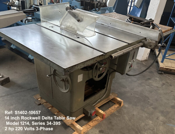 14 inch Table Saw Rockwell Delta, Model 1214, Series 34-395, 2 hp 220 v, 3 Phase, Serial Number 16-3325,,Down view, Ref: 10657-2