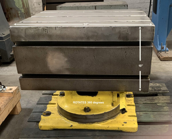 20 in x 24 in by 10 in x 24 in, Carlton Universal Radial Drill Tilting & Rotating Work Table, CMC No 201203, Ref 9099-3