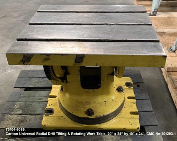 20 in x 24 in by 10 in x 24 in, Carlton Universal Radial Drill Tilting & Rotating Work Table, CMC No 201203, Ref 9099-4