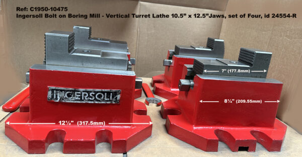 ngersoll Bolt on Boring Mill - Vertical Turret Lathe 10.5 inch x 12.5inch Jaws, set of Four, id 24554 Ref: 10475-2 View all Jaws from side