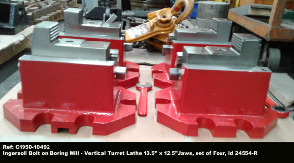 Ingersoll Bolt on Boring Mill - Vertical Turret Lathe 10.5 inch x 12.5inch Jaws, set of Four, id 24554 Ref: 10475-3 View all Jaws from side